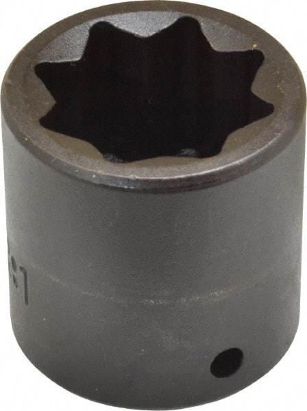 Proto - 1/2" Drive 1" Standard Impact Socket - 8 Points, 1-3/4" OAL - USA Tool & Supply