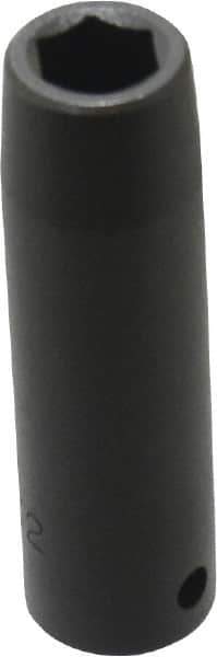 Proto - 1/2" Drive 1/2" Deep Impact Socket - 6 Points, 3-1/4" OAL - USA Tool & Supply