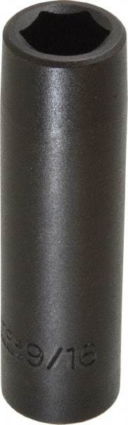 Proto - 1/2" Drive 9/16" Deep Impact Socket - 6 Points, 3-1/4" OAL - USA Tool & Supply