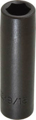 Proto - 1/2" Drive 9/16" Deep Impact Socket - 6 Points, 3-1/4" OAL - USA Tool & Supply