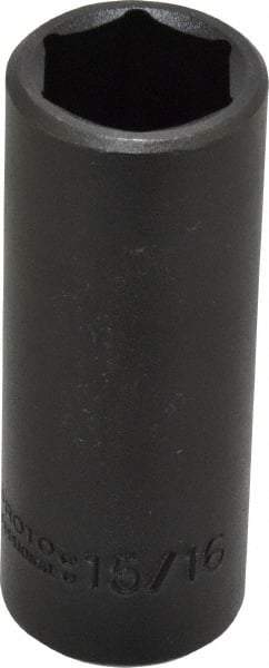 Proto - 1/2" Drive 15/16" Deep Impact Socket - 6 Points, 3-1/2" OAL - USA Tool & Supply