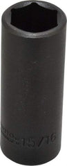 Proto - 1/2" Drive 15/16" Deep Impact Socket - 6 Points, 3-1/2" OAL - USA Tool & Supply