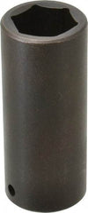 Proto - 1/2" Drive 1" Deep Impact Socket - 6 Points, 3-1/2" OAL - USA Tool & Supply