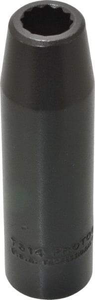 Proto - 1/2" Drive 7/16" Deep Impact Socket - 12 Points, 3-1/4" OAL - USA Tool & Supply