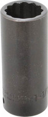 Proto - 1/2" Drive 1-1/16" Deep Impact Socket - 12 Points, 3-1/2" OAL - USA Tool & Supply