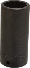 Proto - 1/2" Drive 1-1/8" Deep Impact Socket - 12 Points, 3-1/2" OAL - USA Tool & Supply