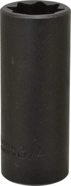 Proto - 1/2" Drive 3/4" Deep Impact Socket - 8 Points, 3-1/4" OAL - USA Tool & Supply