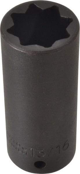 Proto - 1/2" Drive 13/16" Deep Impact Socket - 8 Points, 3-1/4" OAL - USA Tool & Supply