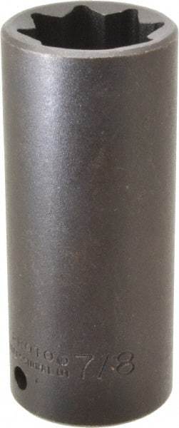 Proto - 1/2" Drive 7/8" Deep Impact Socket - 8 Points, 3-1/2" OAL - USA Tool & Supply