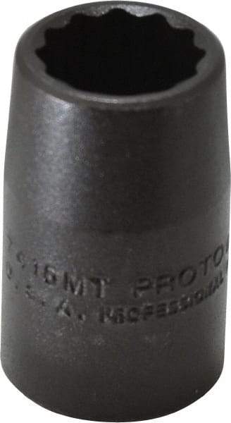 Proto - 1/2" Drive 15mm Standard Impact Socket - 12 Points, 1-1/2" OAL - USA Tool & Supply