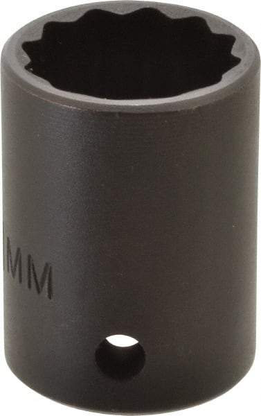 Proto - 1/2" Drive 21mm Standard Impact Socket - 12 Points, 1-1/2" OAL - USA Tool & Supply
