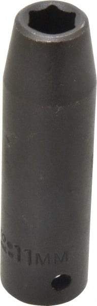 Proto - 1/2" Drive 11mm Deep Impact Socket - 6 Points, 3-1/4" OAL - USA Tool & Supply