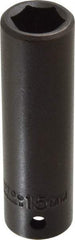 Proto - 1/2" Drive 15mm Deep Impact Socket - 6 Points, 3-1/4" OAL - USA Tool & Supply