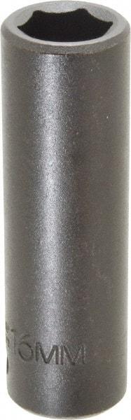 Proto - 1/2" Drive 16mm Deep Impact Socket - 6 Points, 3-1/4" OAL - USA Tool & Supply