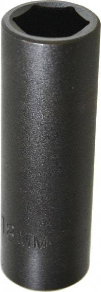 Proto - 1/2" Drive 18mm Deep Impact Socket - 6 Points, 3-1/4" OAL - USA Tool & Supply