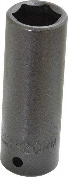 Proto - 1/2" Drive 20mm Deep Impact Socket - 6 Points, 3-1/4" OAL - USA Tool & Supply