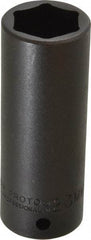 Proto - 1/2" Drive 23mm Deep Impact Socket - 6 Points, 3-1/2" OAL - USA Tool & Supply