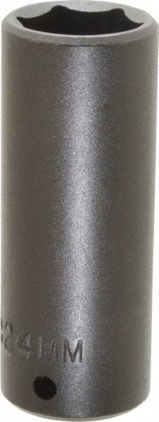 Proto - 1/2" Drive 24mm Deep Impact Socket - 6 Points, 3-1/2" OAL - USA Tool & Supply