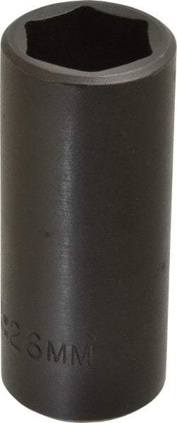 Proto - 1/2" Drive 26mm Deep Impact Socket - 6 Points, 3-1/2" OAL - USA Tool & Supply