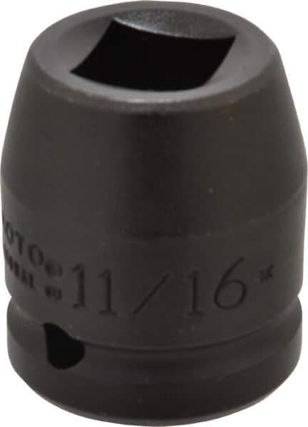 Proto - 3/4" Drive 11/16" Standard Impact Socket - 4 Points, 1-7/8" OAL - USA Tool & Supply