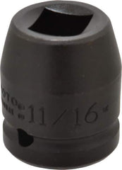Proto - 3/4" Drive 11/16" Standard Impact Socket - 4 Points, 1-7/8" OAL - USA Tool & Supply