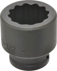 Proto - 3/4" Drive 1-1/2" Standard Impact Socket - 12 Points, 2-3/8" OAL - USA Tool & Supply