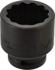 Proto - 3/4" Drive 1-5/8" Standard Impact Socket - 12 Points, 2-7/16" OAL - USA Tool & Supply