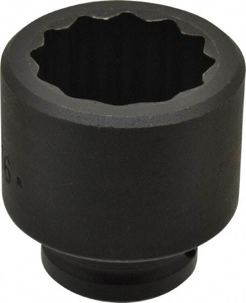 Proto - 3/4" Drive 1-11/16" Standard Impact Socket - 12 Points, 2-5/8" OAL - USA Tool & Supply