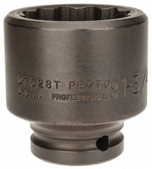 Proto - 3/4" Drive 1-3/4" Standard Impact Socket - 12 Points, 2-5/8" OAL - USA Tool & Supply
