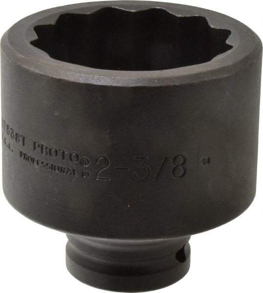 Proto - 3/4" Drive 2-3/8" Standard Impact Socket - 12 Points, 3-3/8" OAL - USA Tool & Supply