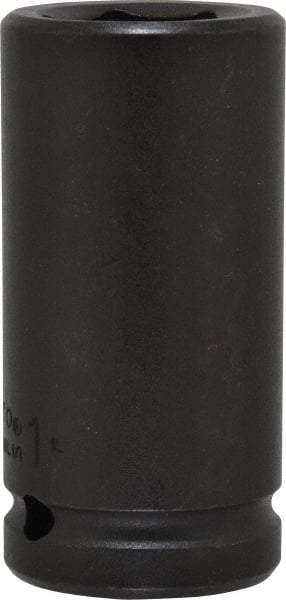Proto - 3/4" Drive 1" Deep Impact Socket - 6 Points, 3-1/4" OAL - USA Tool & Supply