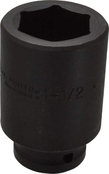 Proto - 3/4" Drive 1-1/2" Deep Impact Socket - 6 Points, 3-1/2" OAL - USA Tool & Supply