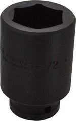 Proto - 3/4" Drive 1-1/2" Deep Impact Socket - 6 Points, 3-1/2" OAL - USA Tool & Supply
