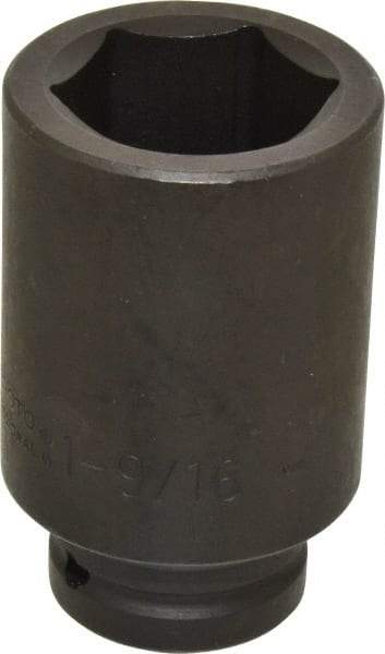 Proto - 3/4" Drive 1-9/16" Deep Impact Socket - 6 Points, 3-13/16" OAL - USA Tool & Supply
