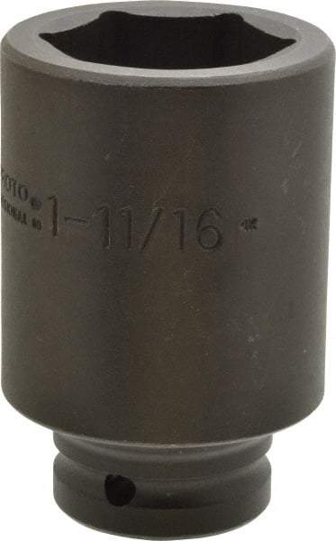 Proto - 3/4" Drive 1-11/16" Deep Impact Socket - 6 Points, 3-7/8" OAL - USA Tool & Supply