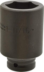 Proto - 3/4" Drive 1-11/16" Deep Impact Socket - 6 Points, 3-7/8" OAL - USA Tool & Supply