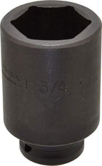 Proto - 3/4" Drive 1-3/4" Deep Impact Socket - 6 Points, 3-7/8" OAL - USA Tool & Supply