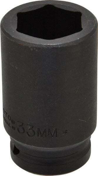 Proto - 3/4" Drive 33mm Deep Impact Socket - 6 Points, 3-1/4" OAL - USA Tool & Supply