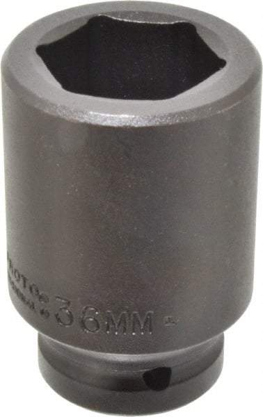 Proto - 3/4" Drive 36mm Deep Impact Socket - 6 Points, 3-1/4" OAL - USA Tool & Supply