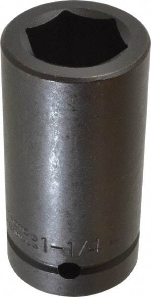 Proto - 1" Drive 1-1/4" Deep Impact Socket - 6 Points, 3-3/4" OAL - USA Tool & Supply