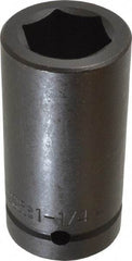 Proto - 1" Drive 1-1/4" Deep Impact Socket - 6 Points, 3-3/4" OAL - USA Tool & Supply