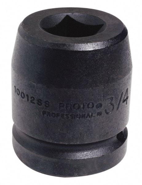 Proto - 1" Drive 80mm Impact Socket - 6 Points, 4" OAL - USA Tool & Supply