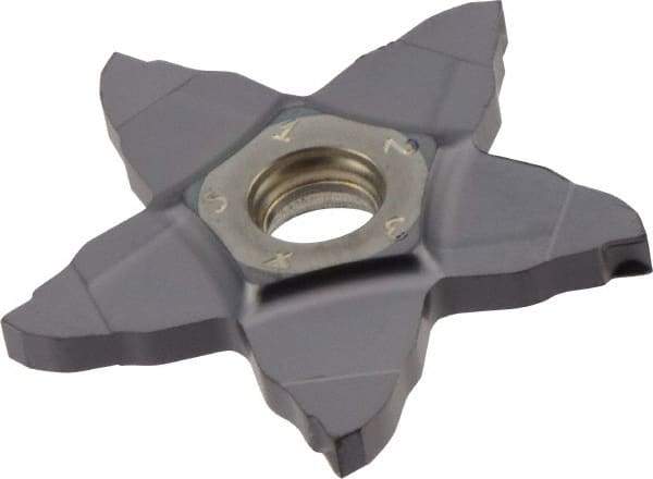 Iscar - PENTA C IC908 Grade, 0.1063" Cutting Width, Carbide Cutoff Insert - Neutral Lead Angle, 0.004" Cnr Rad, TiAlN Coated, Other End - USA Tool & Supply