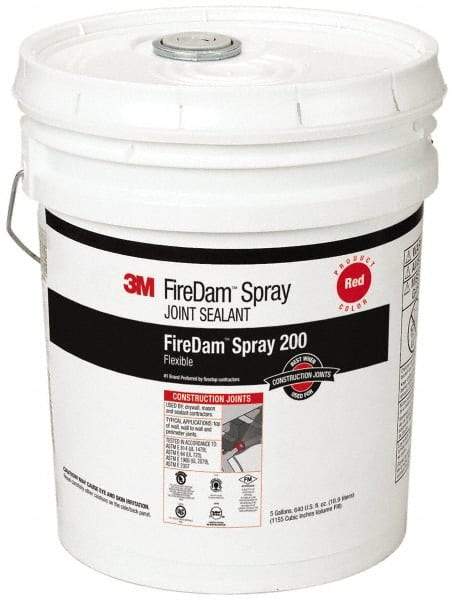 3M - 5 Gal Pail Red Elastomer Joint Sealant - 110°F Max Operating Temp, 24 hr Full Cure Time, Series Spray 200 - USA Tool & Supply