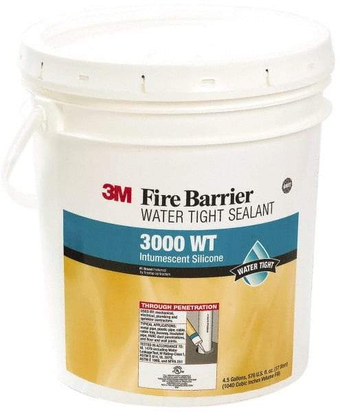 3M - 4.5 Gal Pail Gray RTV Silicone Joint Sealant - 14 to 230°F Operating Temp, Series 3000WT - USA Tool & Supply