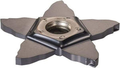 Iscar - PENTA C IC908 Grade, 0.0874" Cutting Width, Carbide Cutoff Insert - 0° Neutral Lead Angle, 0.006" Cnr Rad, TiAlN Coated, Other End - USA Tool & Supply