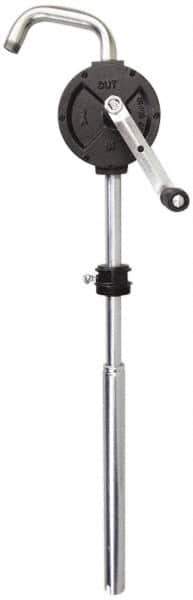 PRO-LUBE - Oil Lubrication 10 Gal/min Flow Cast Iron Rotary Hand Pump - For 15 to 55 Gal Container, Use with Diesel Fuel, Kerosene & Petroleum-Based Fluids, Do Not Use with Water-Based Media - USA Tool & Supply