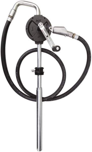 PRO-LUBE - Oil Lubrication 10 Gal/min Flow Cast Iron Rotary Hand Pump - For 15 to 55 Gal Container, Use with Diesel Fuel, Kerosene & Petroleum-Based Fluids, Do Not Use with Water-Based Media - USA Tool & Supply