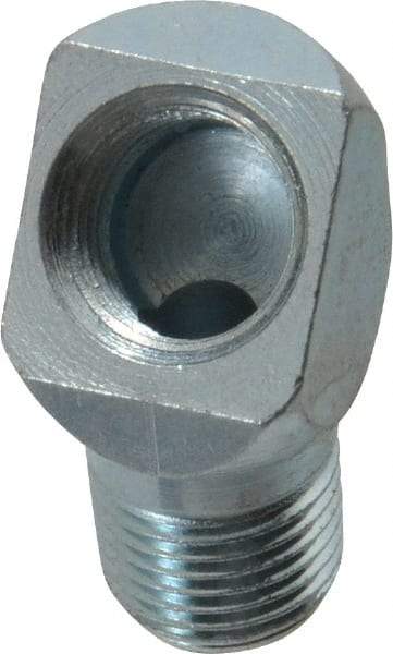 PRO-LUBE - 45° Head Angle, 1/8-27 NPT Steel Grease Fitting Adapter - 1/2" Hex - USA Tool & Supply