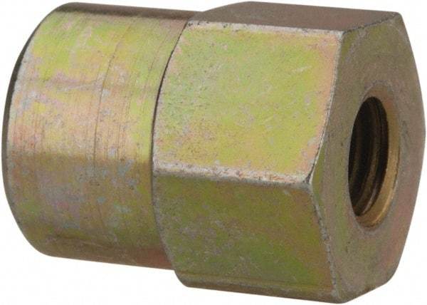 PRO-LUBE - Straight Head Angle, 1/4-28 NPT Steel Grease Fitting Adapter - 1/2" Hex - USA Tool & Supply